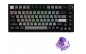 AKKO PC75B Plus Black & Silver RGB Mechanical Keyboard (AKKO CS Jelly Purple)