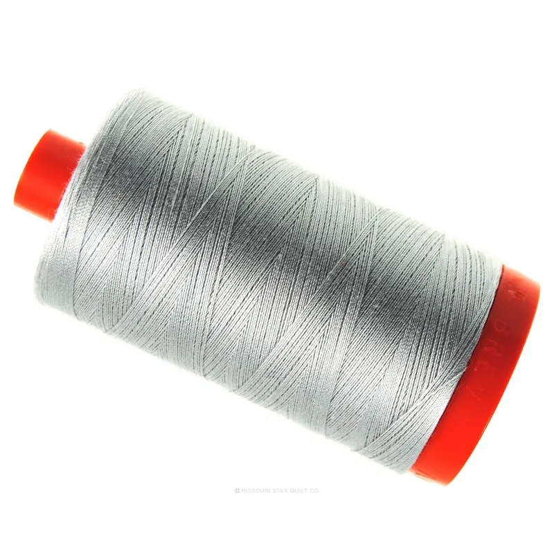 Aurifil 50 WT Cotton Mako Large Spool Thread Aluminum