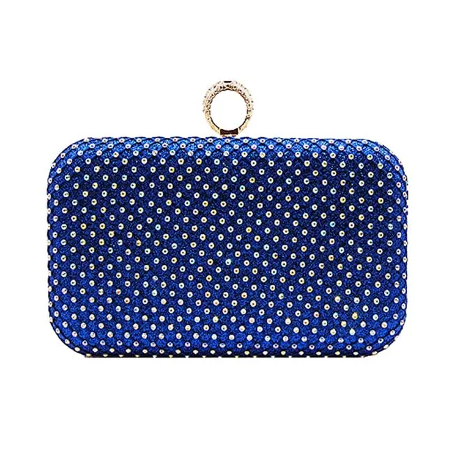 Bling Rectangle Evening Clutch Crossbody Bag