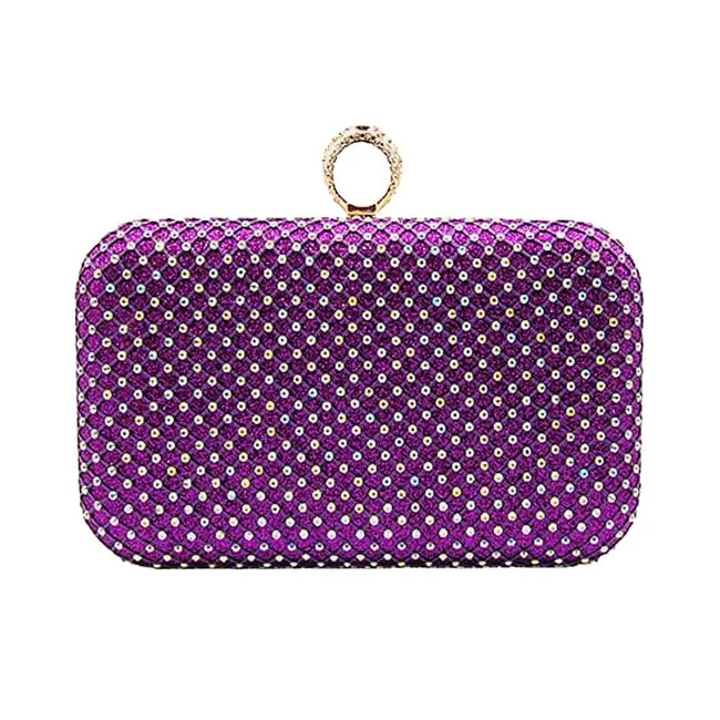 Bling Rectangle Evening Clutch Crossbody Bag