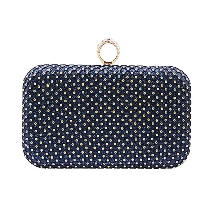 Bling Rectangle Evening Clutch Crossbody Bag