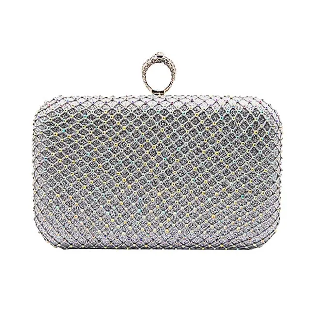 Bling Rectangle Evening Clutch Crossbody Bag