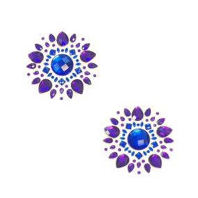 Blue Violet Crystal Jewel Nipple Pasties