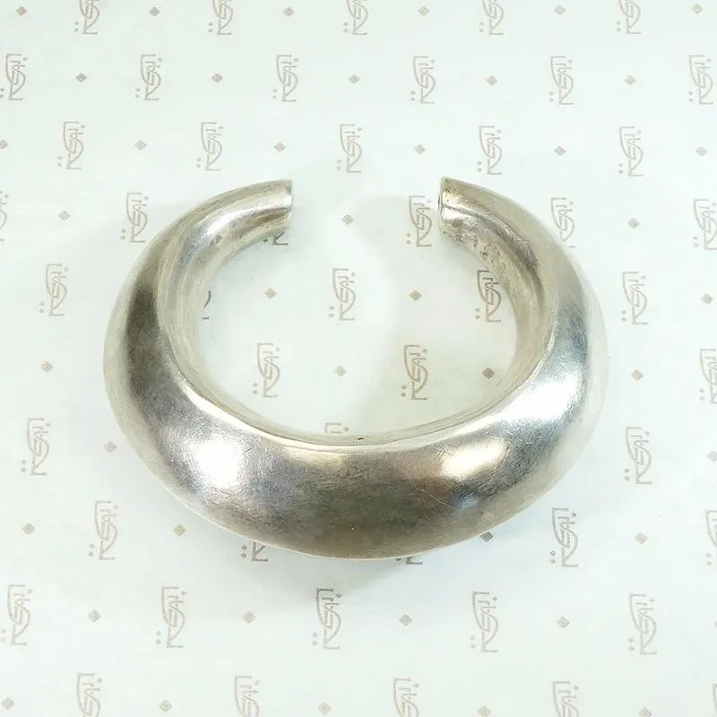 Chunky Silver Cuff with a Rattle