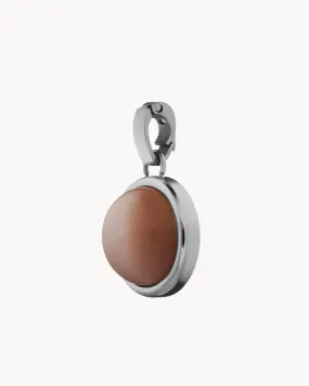 Creativity Stone Brown Cateye Signature Pendant, Silver