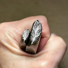 Fine Feather! Two sizes available Metal Hand Stamp.