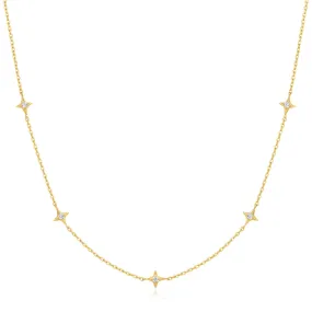 Gold Stars Station Necklace