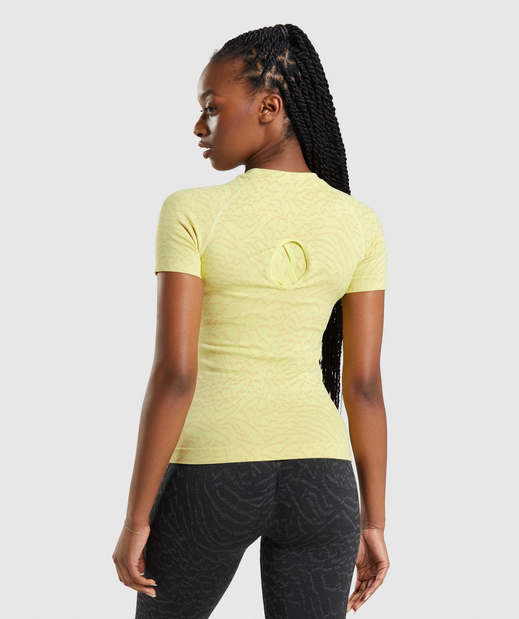 Gymshark Adapt Animal Seamless T-Shirt - Hybrid | Firefly Yellow