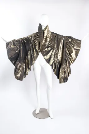 Metallic Moiré Velvet Ruffle Wrap