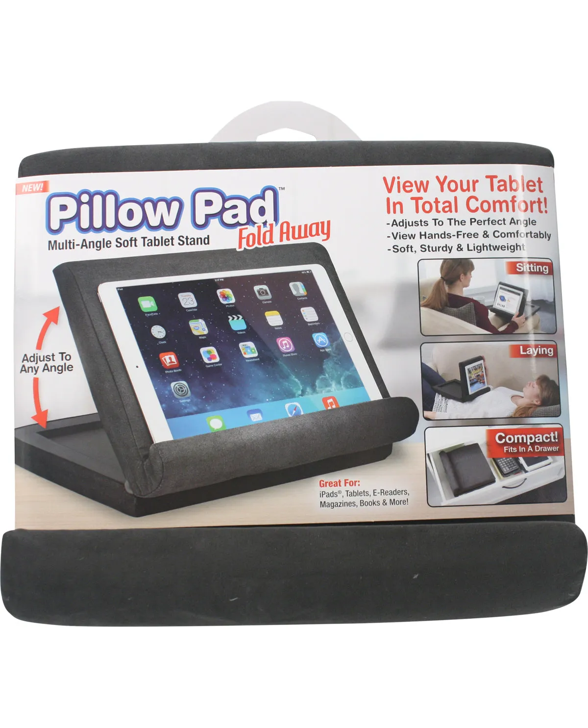 Ontel Pillow Pad Fold Away Multi-Angle Soft Tablet Stand