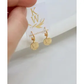 Petite Coin Huggie Earrings