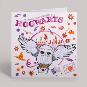 "Hogwarts & Hedwig" Harry Potter Crystal Art Card