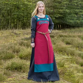 Red/Blue Viking Embroidered Apron Dress