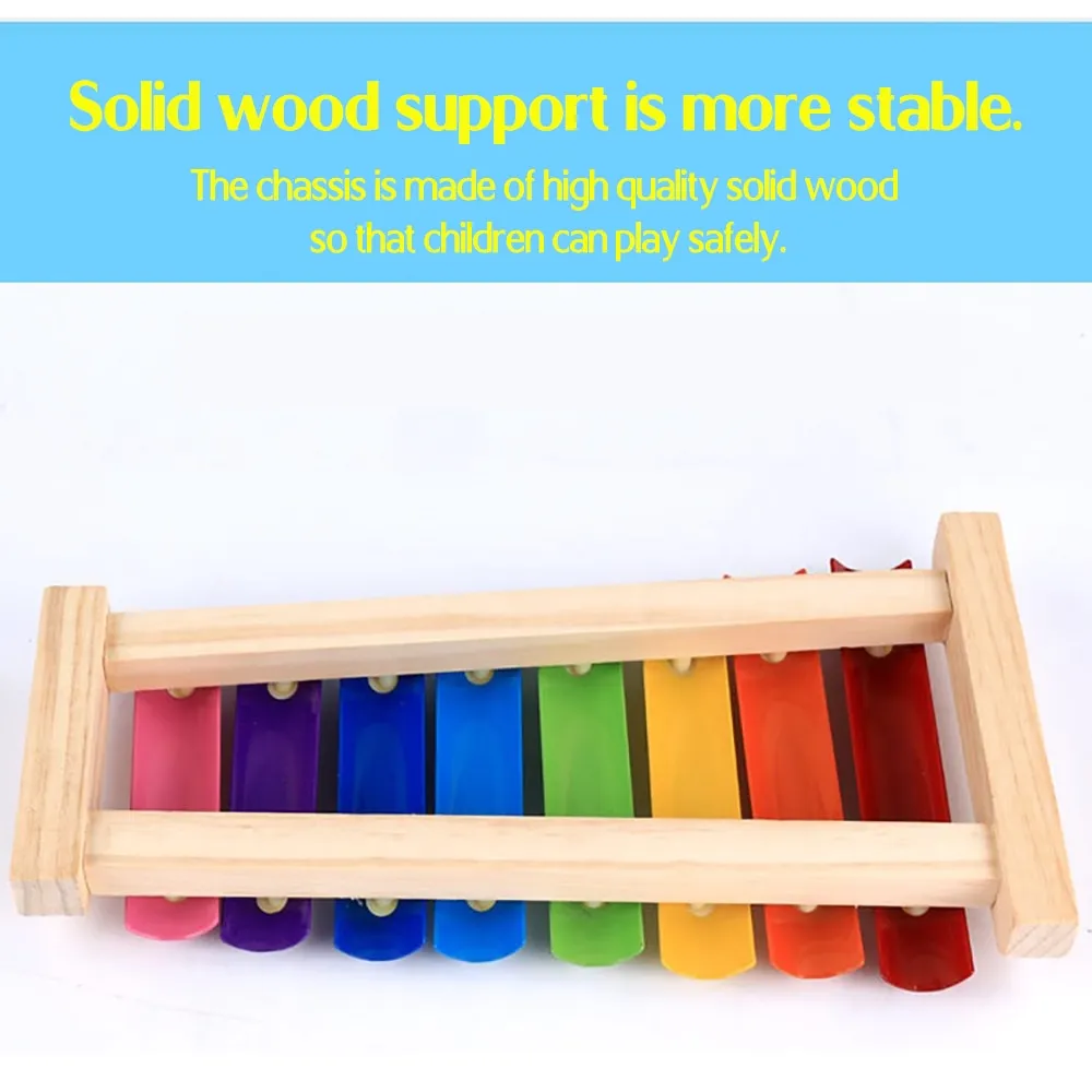 Wooden Marimba Toys Eight-tone Piano Musical Instrument Toys Children's Music Enlightenment Montessori Education Teaching Aids